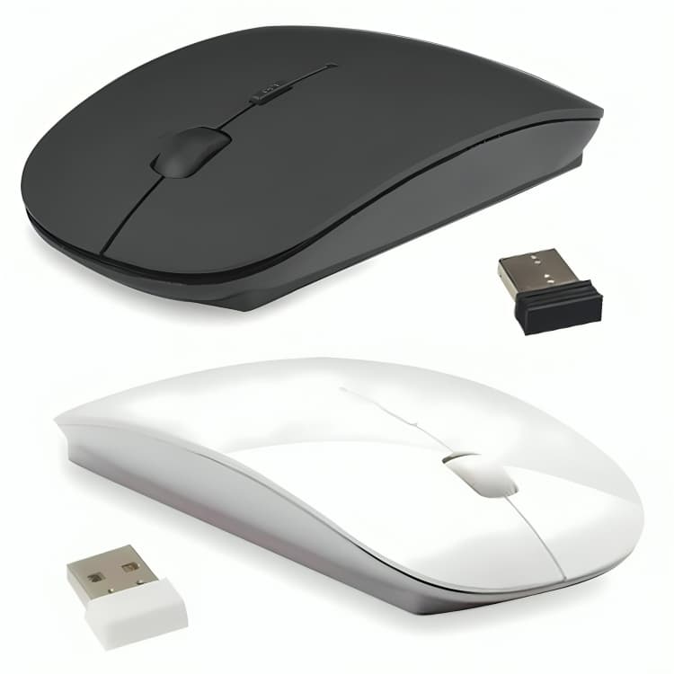 Mouse Sem Fio Wireless Led Rgb 2,4GHz + Plug USB Á Pilha Ergonômico Silencioso Mouse Sem Fio