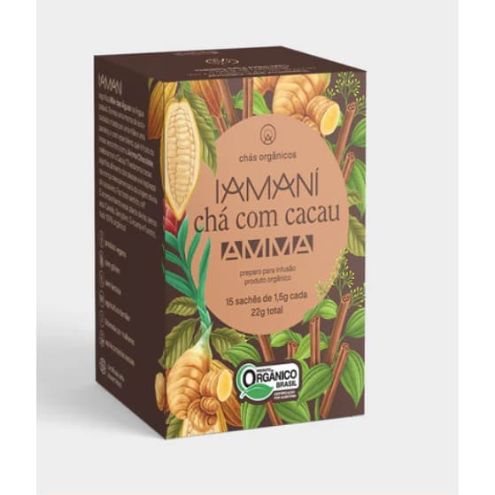 Chá Orgânico com cacau Amma - 15 sachês - Iamaní