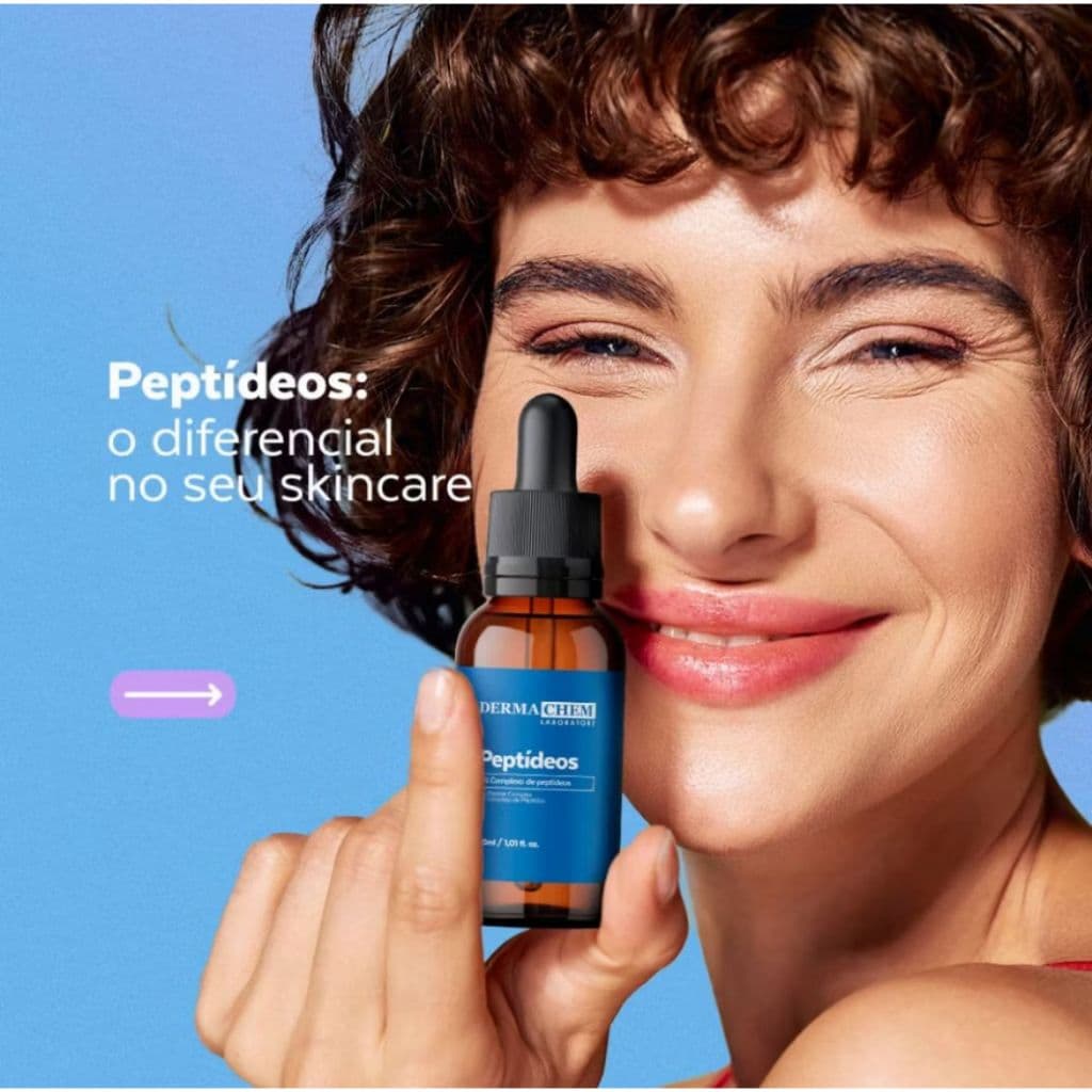Sérum Facial Anti-Idade DermaChem Peptídeos – Redutor de Rugas, Hidratação Profunda, Firmeza e Elasticidade da Pele
