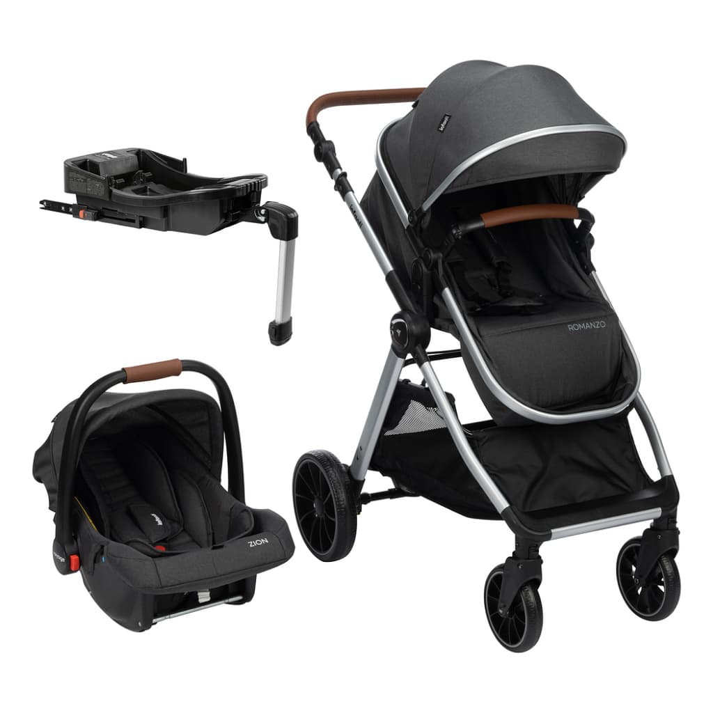 Carrinho de Bebê 3 em 1 + Bebê Conforto + Base Isofix Romanzo Infanti Travel System Carrinho 15kg