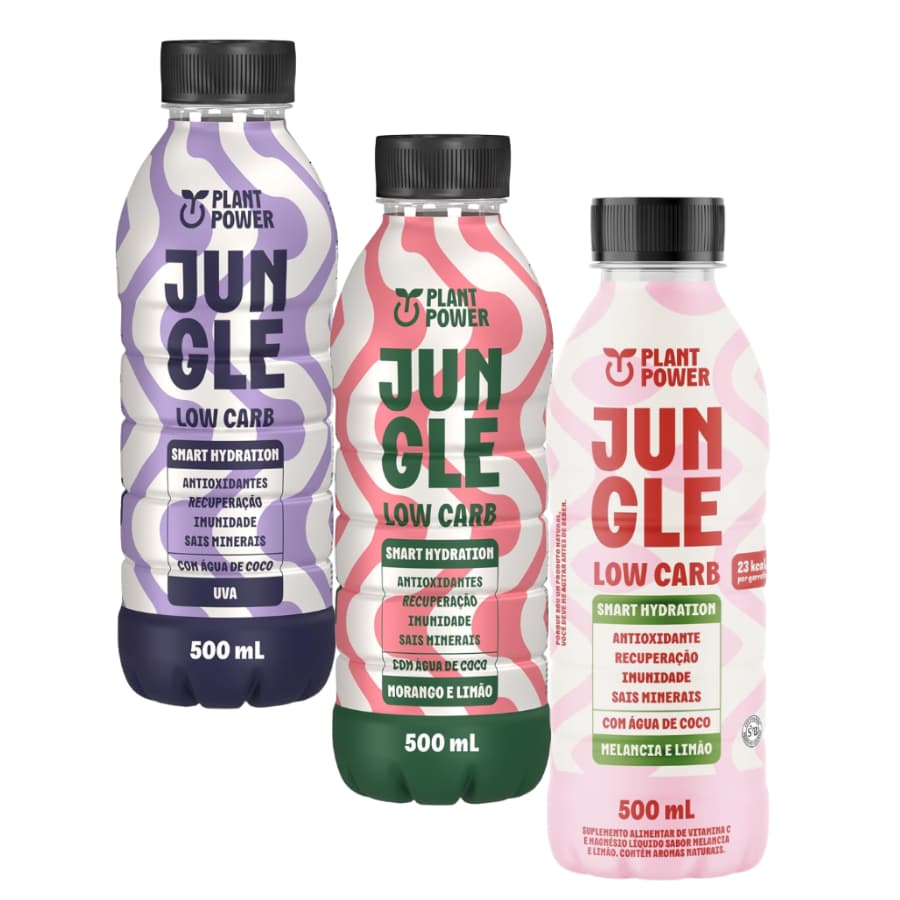 3 Isotônicos Jungle 500ml Low Carb Zero Açúcar Sabores