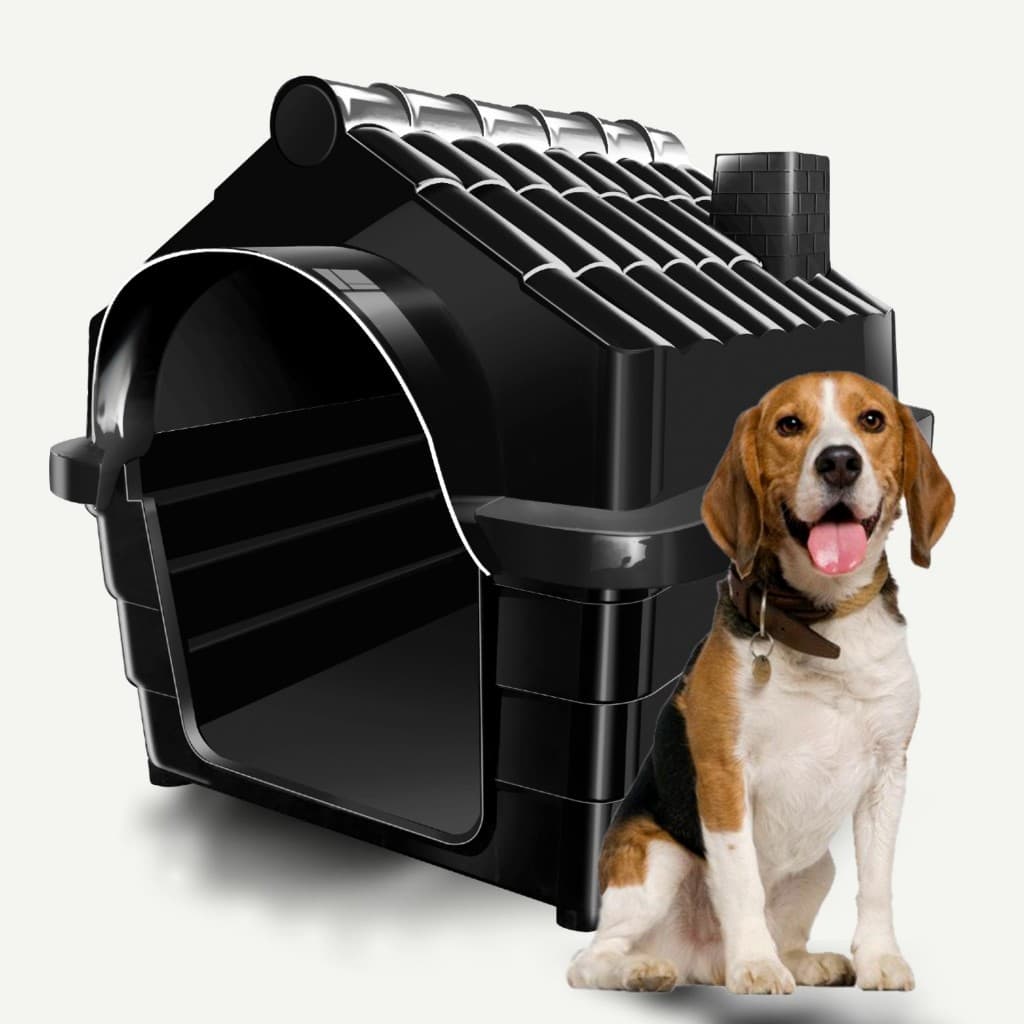 Casinha Para Pets Casa De Cachorro Pet N°4 Medio Grande Cor Preto Desenho Preto