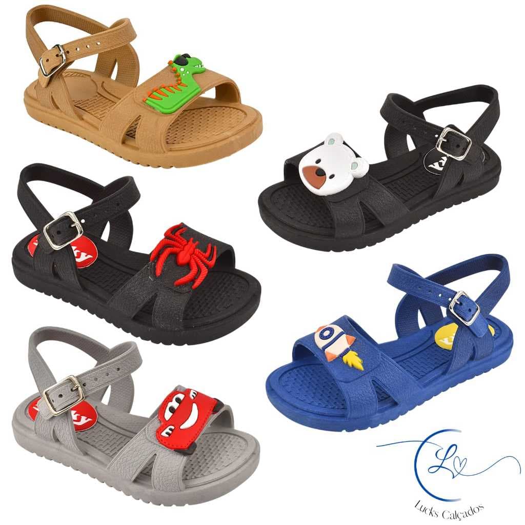 sandália infantil para meninos. Confortável. Lucks calçados