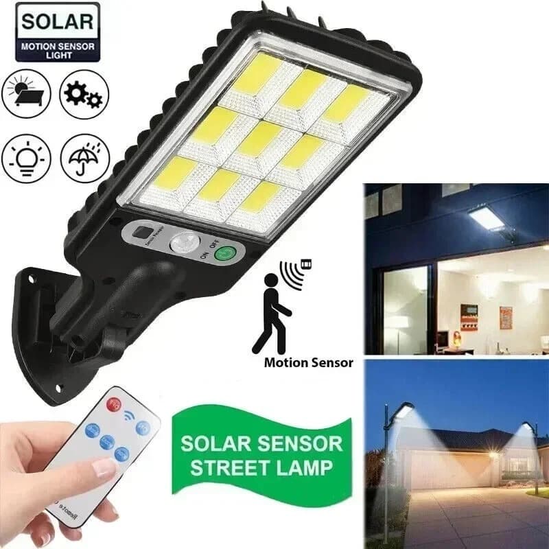 Luminária Solar Parede 21W LED Controle Remoto De Jardim À Prova D'água Indução Automática