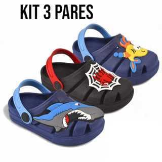 Kit 3 pares Babuches menino.Confortavel, Escola. Lucks calçados