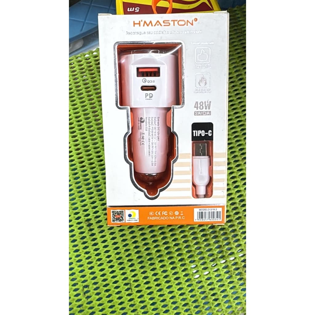 Carregador Veicular 2 Portas Usb 9.1a Branco Hmaston S18-1/s18-2 /s18-3/S18-4