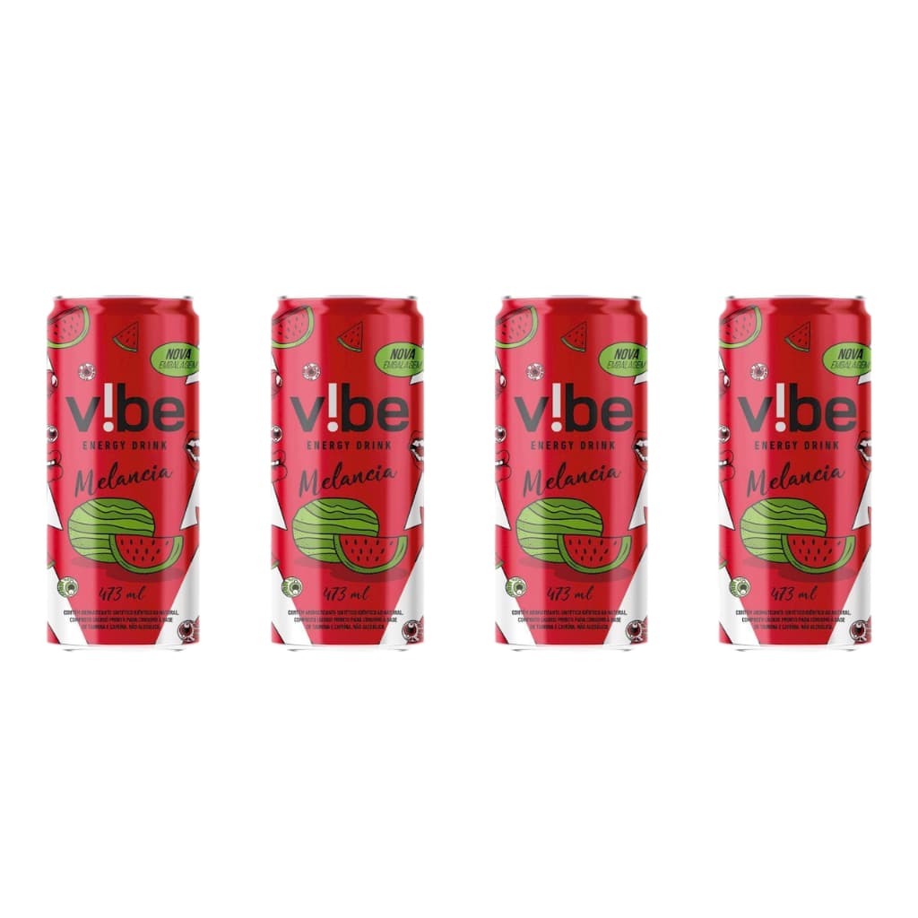 Energético Vibe Energy Drink Melancia 473ml - Kit C/ 4 Unds
