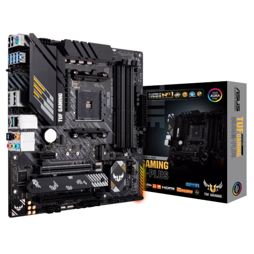 Placa Mãe Asus TUF Gaming B550M-Plus, Chipset B550, AMD AM4, mATX, DDR4 - PC Gamer Desempenho