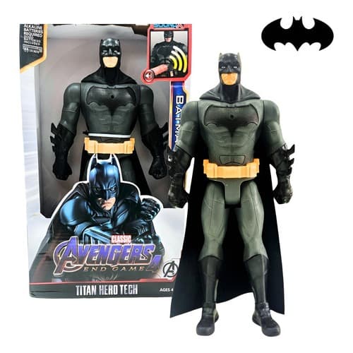 Boneco Batman Com Luz E Som 30 Cm Articulado Liga Da Justiça Marvel Vingadores