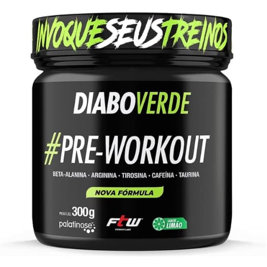 Pre Treino Diabo Verde 300g Pre Workout Pó 150g - FTW
