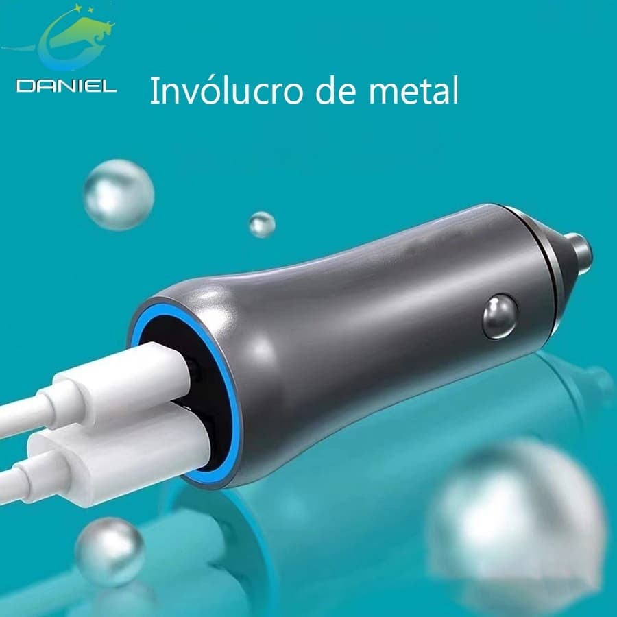 Carregador de carro com carregamento rápido de 50 W USB + tipo C Kit de carregamento super rápido