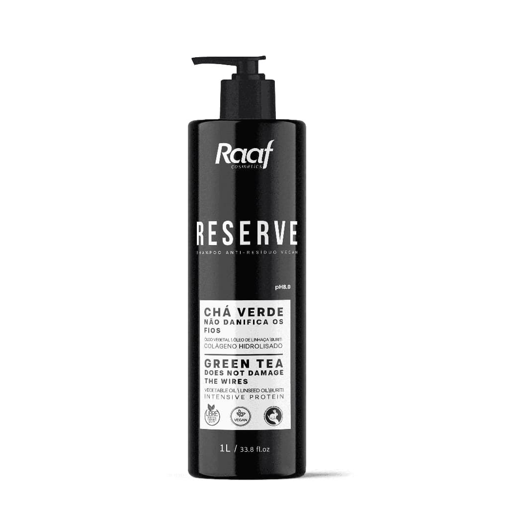 Shampoo Anti Resíduo Orgânico Progressiva Prof Reserve Chá Verde Limpeza Revitalizante Raaf - 1L