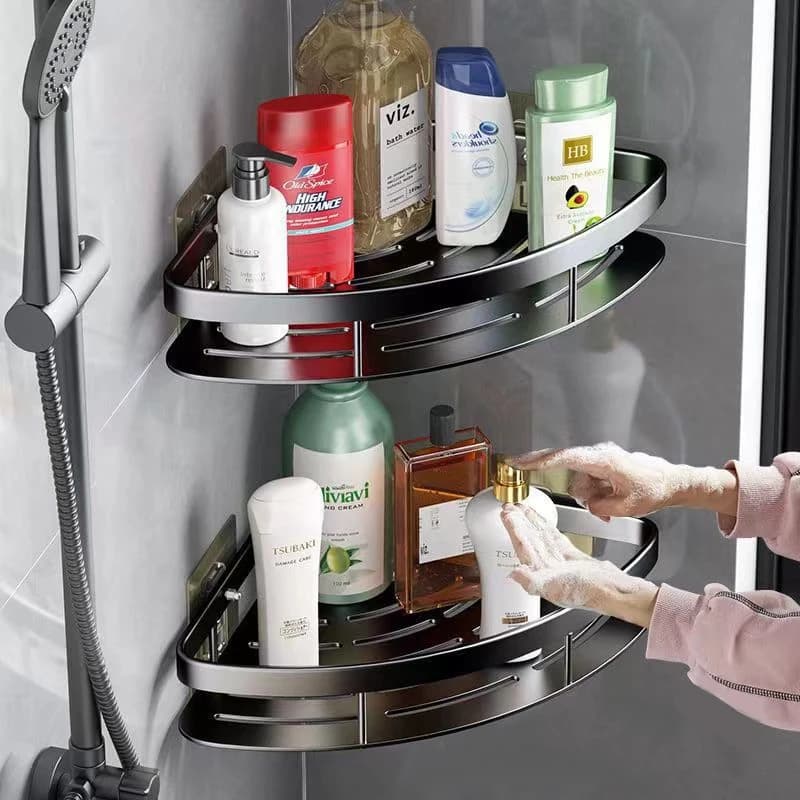 Prateleiras Suporte Com Alto Adesivos Para Parede Banheiro Cozinha Lavanderia Shampoo (formato TRIANGULO / RETANGUL)