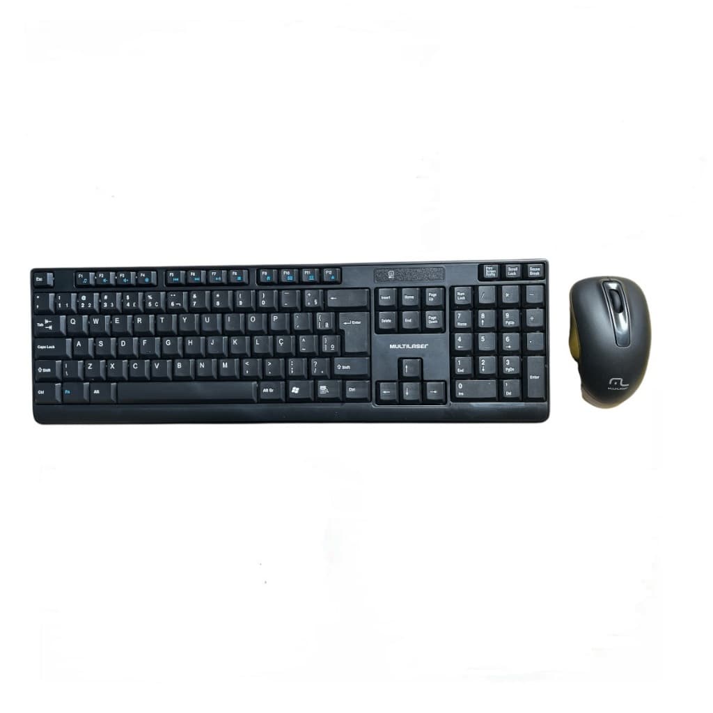 Kit Teclado E Mouse Sem Fio 2.4ghz Multimidia Usb Multilaser Cor do Mouse Preto Cor do Teclado Preto