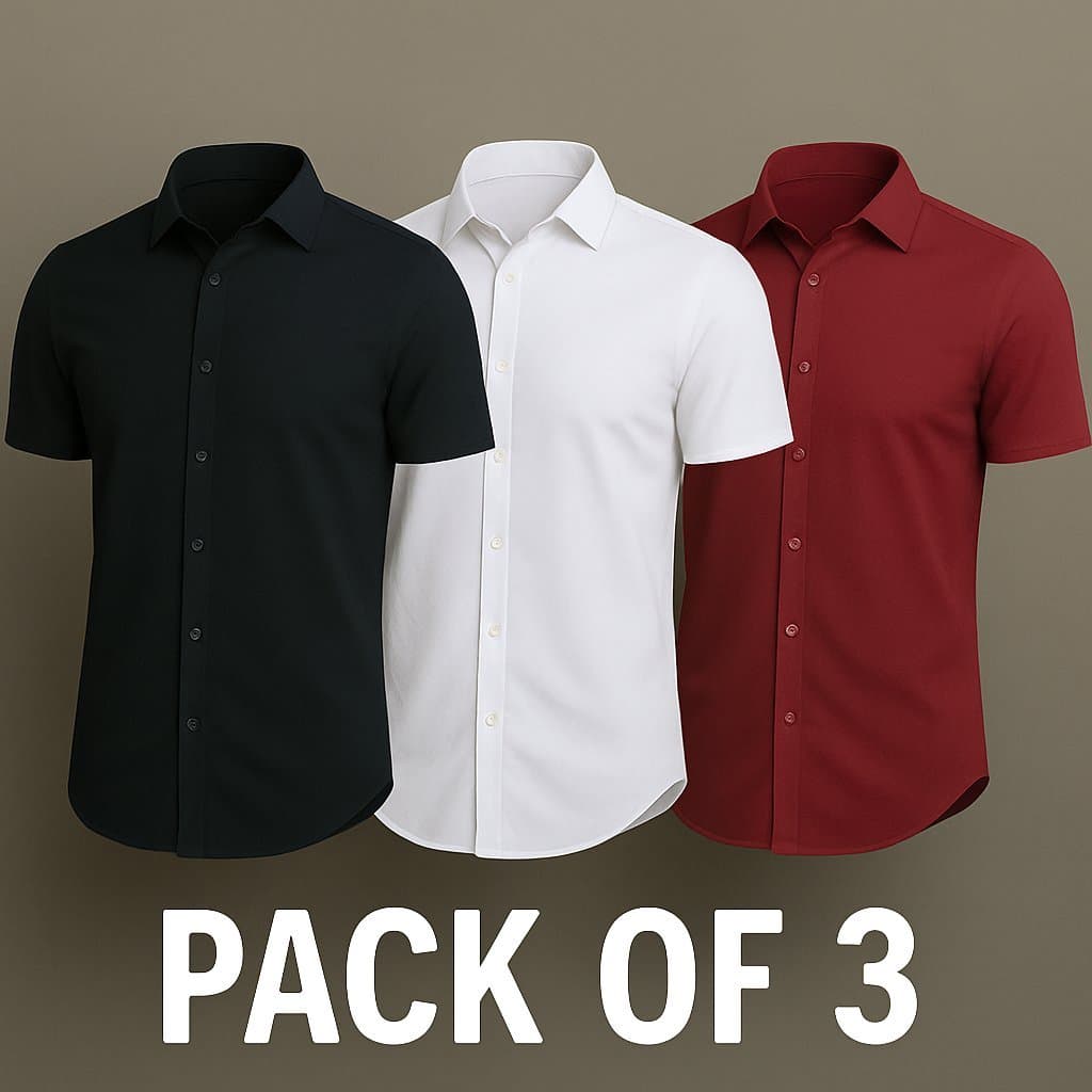 Kit 3 Camisas de Botão Slim Masculina Social Escritorio