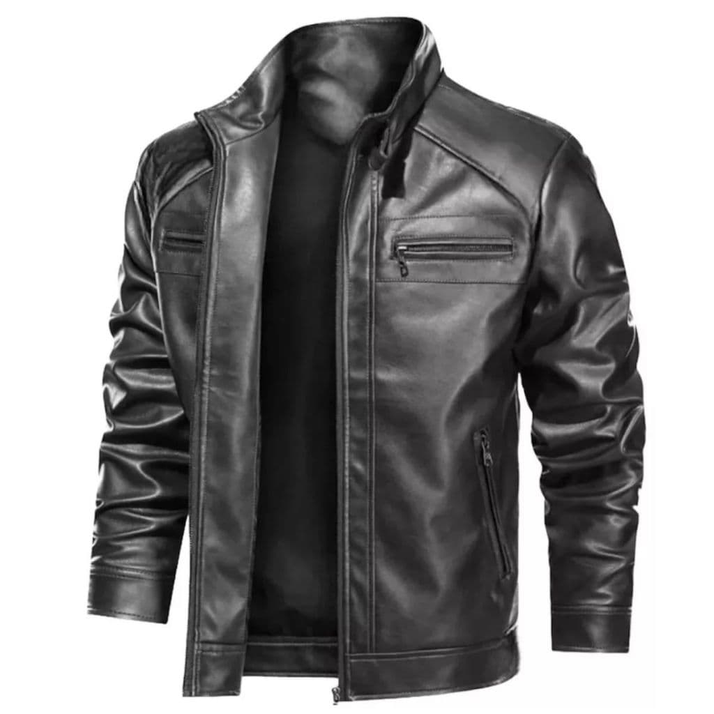 Jaqueta De Couro Masculino Slim Grossa Frio Inverno Moderna