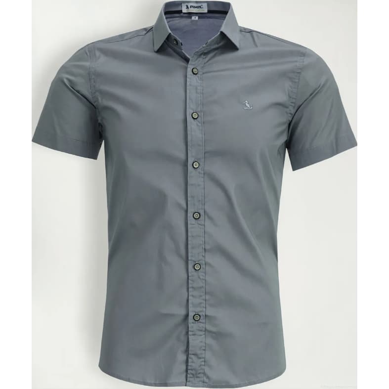Camisa Social Amil Slim Works AlgodãoFio40 Com Elastano Manga Curta Lançamento Luxo