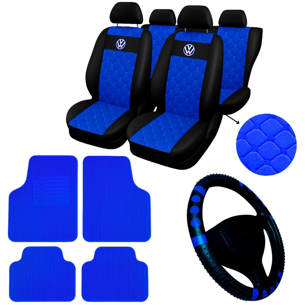kit Capa Banco Automotivo Carro Gol Voyage Fox Golf virtus polo santana + tapete vermelho azul rosa