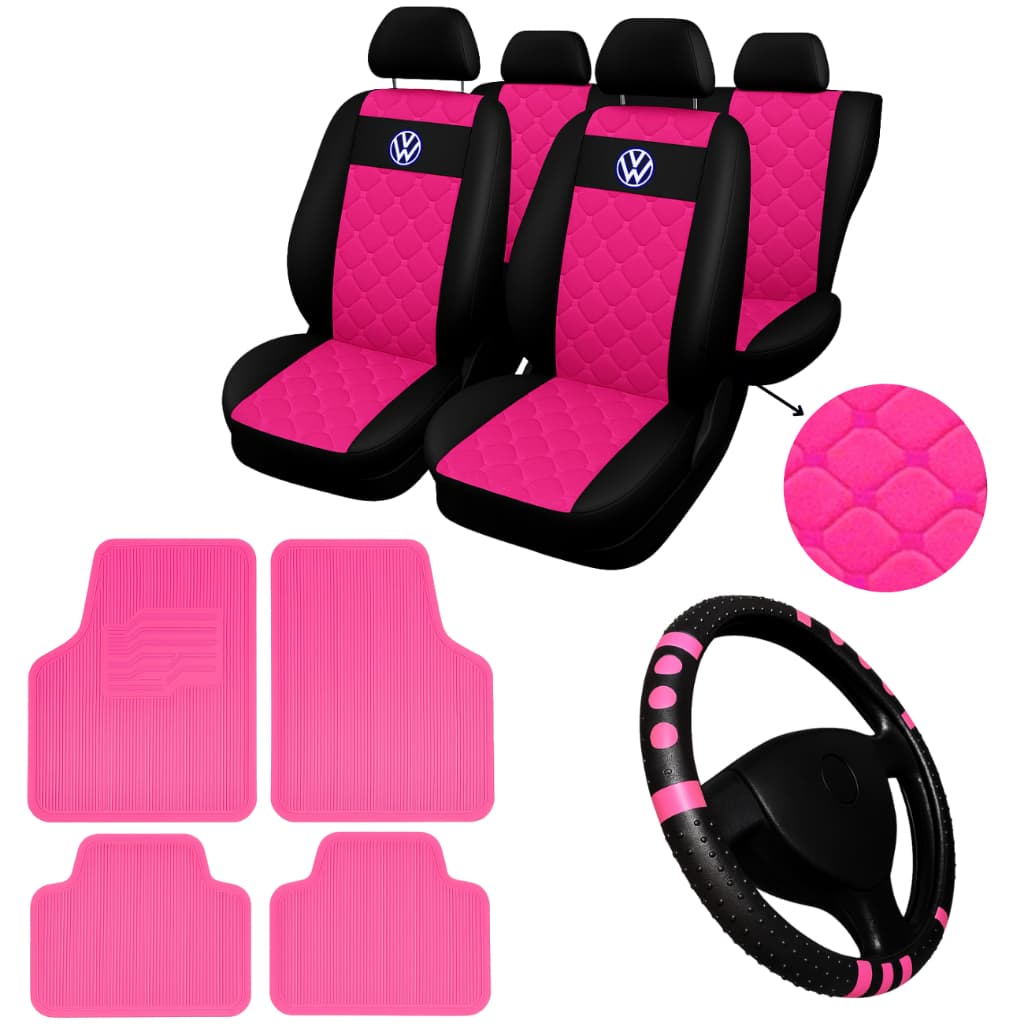 Capa De Banco Automotivo Para Carro Gol Voyage Fox Golf Couro + volante + tapete vermelho azul rosa