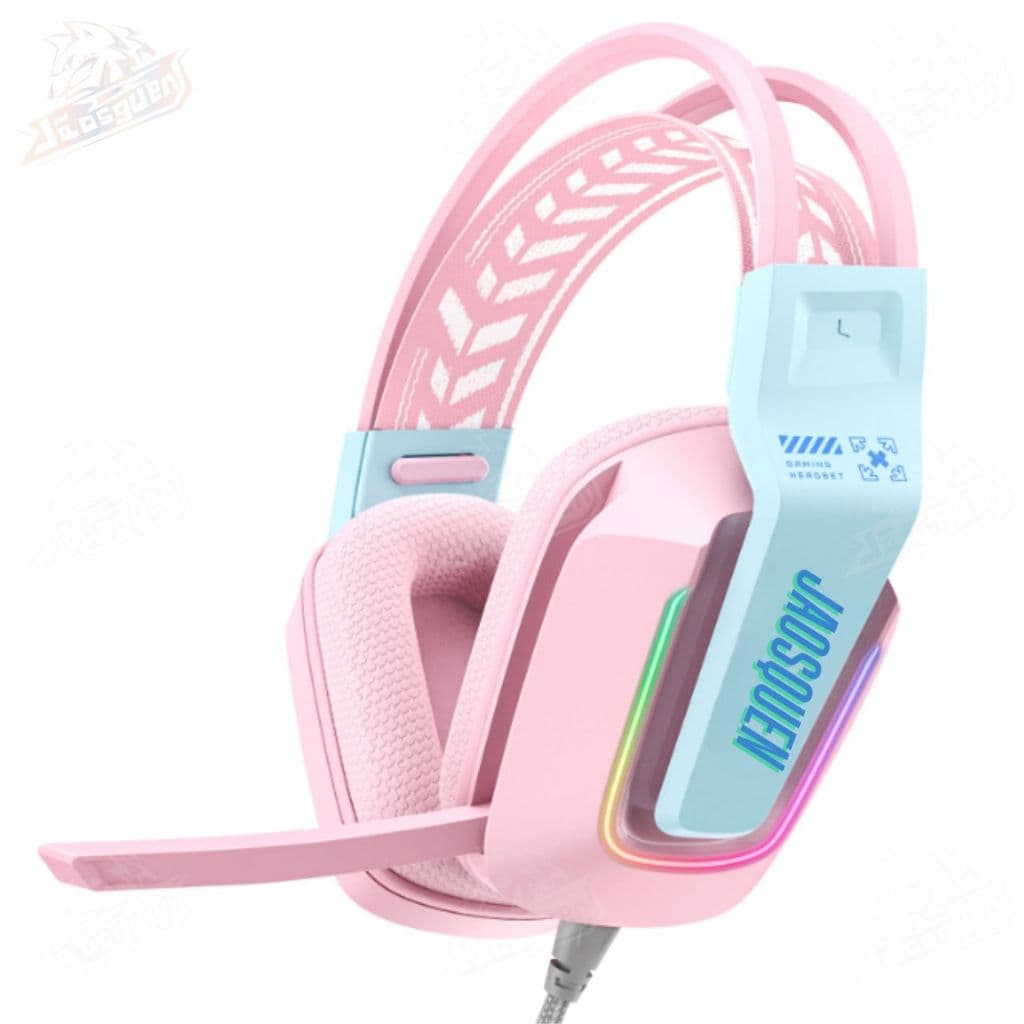 Headset Gamer Fone de ouvido Gamer iluminação LED RGB Rosa Para PC Notebook Computador PS4 X-ONE