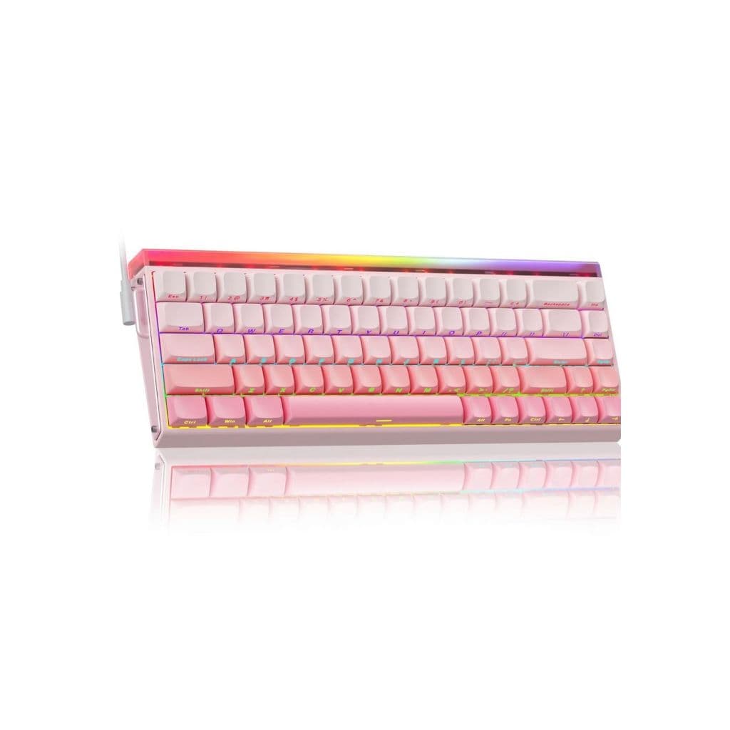 Teclado Magnético Gamer Aula Hero68he Hall Effect Rosa Rosa Mecânico Magnético