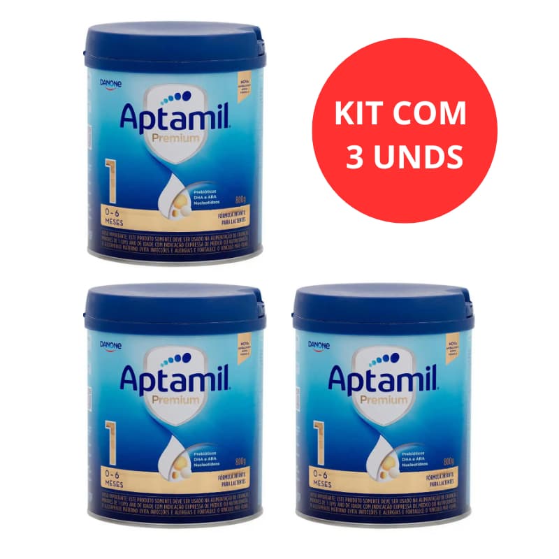 KIT C/3 FORMULA INFANTIL APTAMIL PREMIUM 1 0-6 MESES 800GR 3 UNDS