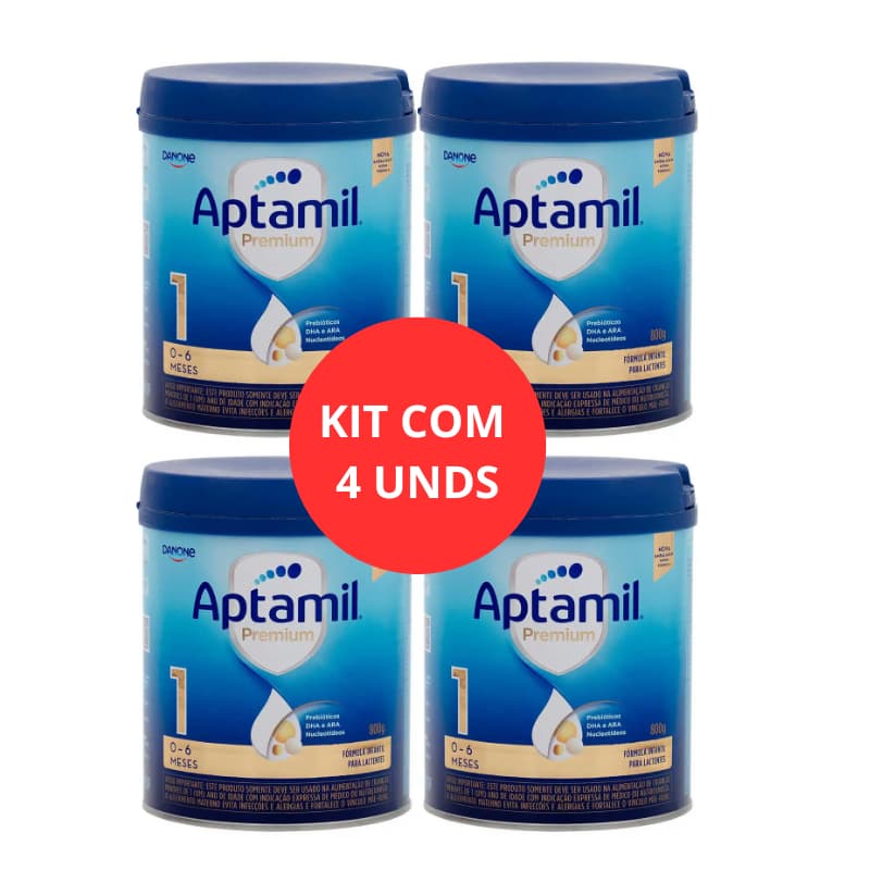 KIT C/4 FORMULA INFANTIL APTAMIL PREMIUM 1 0-6 MESES 800GR