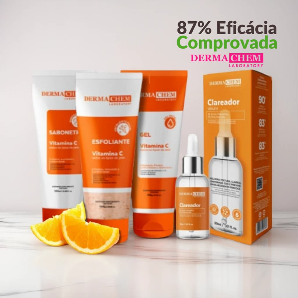 Kit Skincare Vitamina C  Clareador Anti Idade + Serum Clareador Dermachem