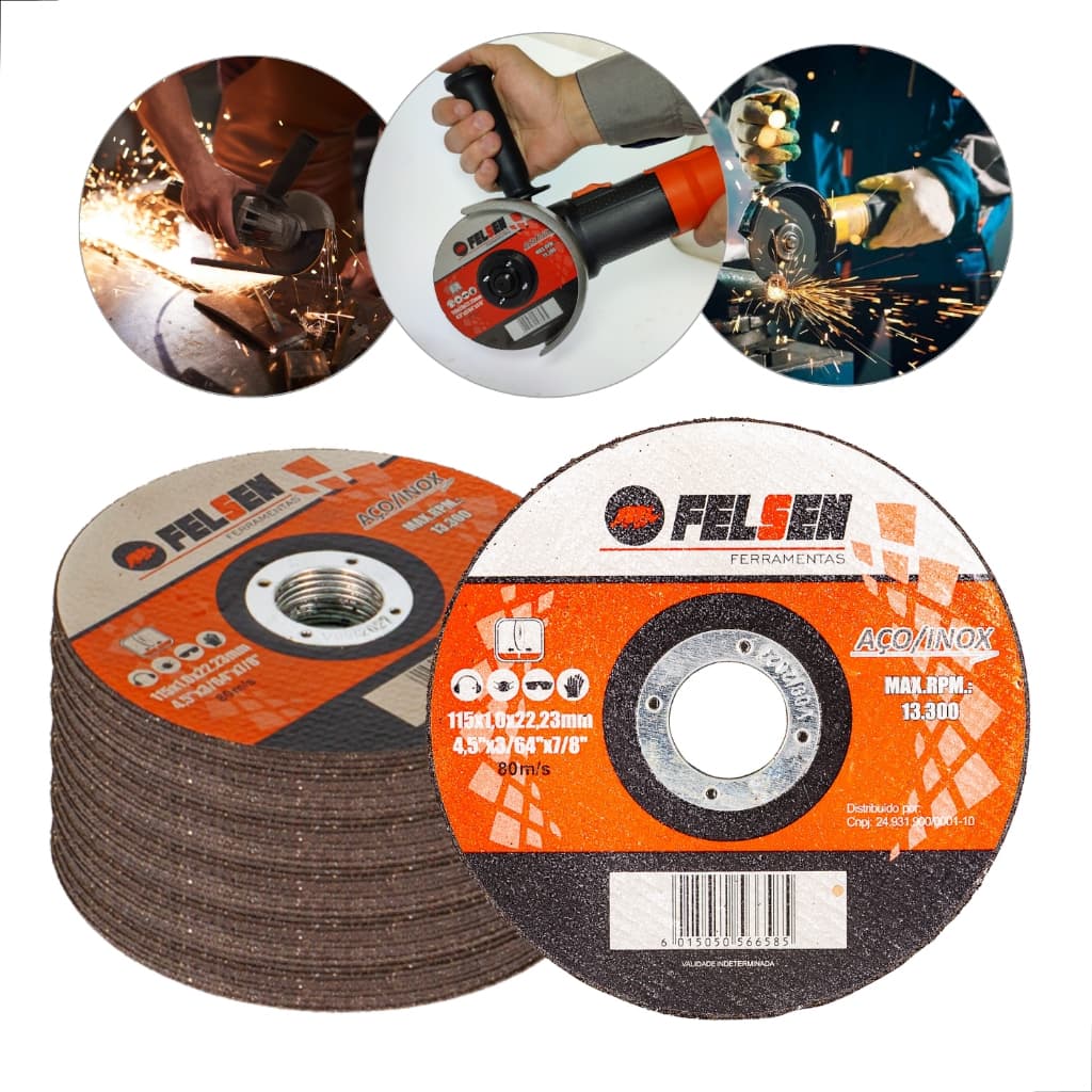 Disco De Corte Fino Inox ferro aço 4.1/2 X 1,0 Esmerilhadeira 100 Pçs o melhor