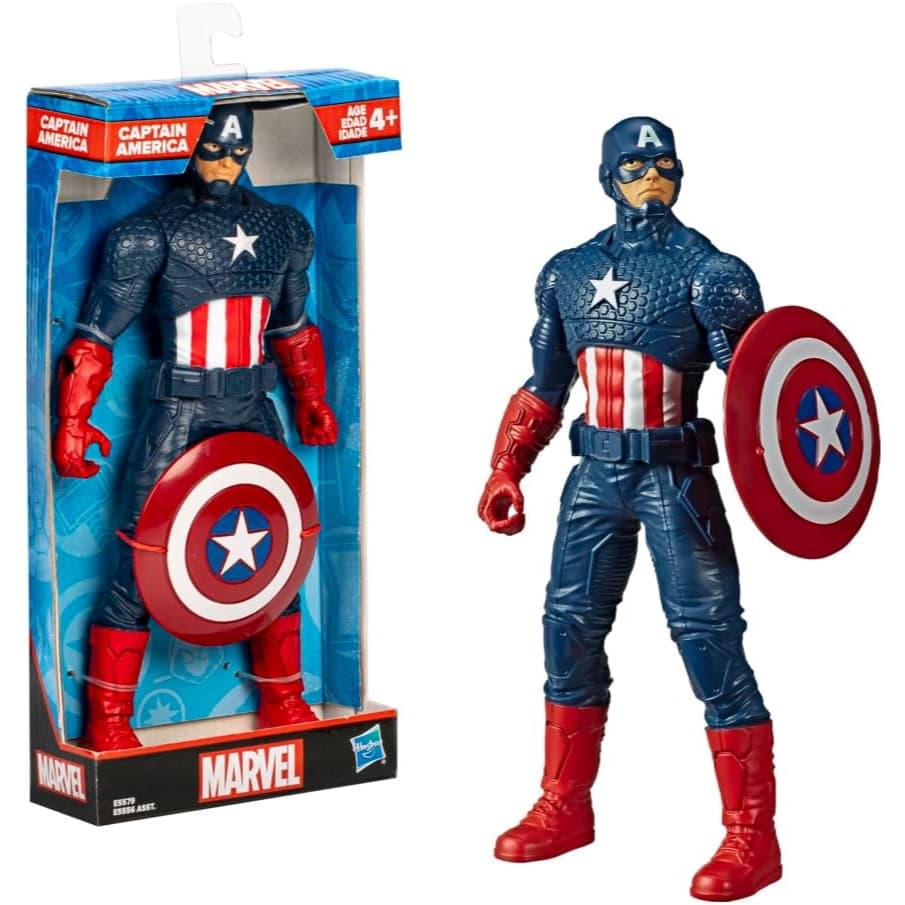 Marvel, Capitão América, Mighty Hero Series - Brinquedo de Herói com 24 cm, Articulado A partir 4 anos