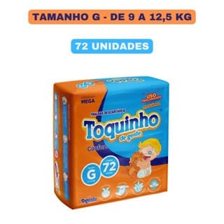 Fralda Descartável Toquinho De Gente Confort Sec Super - G 72 fraldas por pacote