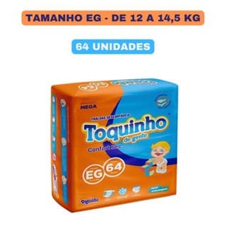 Fralda Descartável Toquinho De Gente Confort Sec Super - EG 64 fraldas por pacote