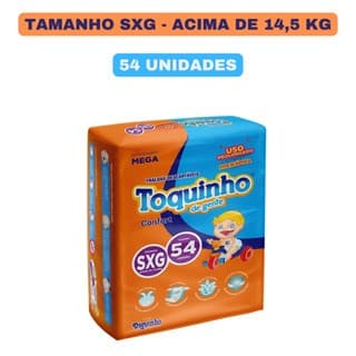 Fralda Descartável Toquinho De Gente Confort Sec Super - SXG 54 fraldas por pacote