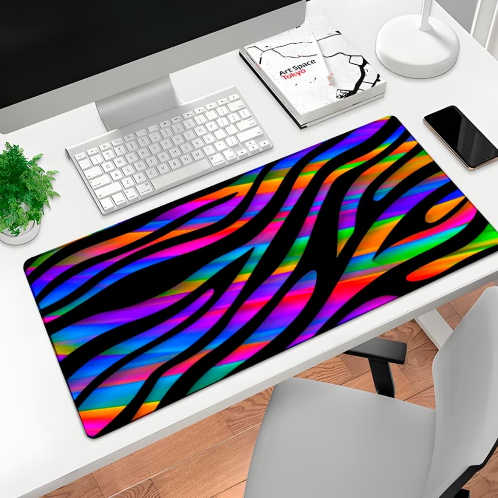 Mouse Pad Gamer p/ Destktop Borda Costurada PC e Notebook Liquido Abstrato Abstract Art