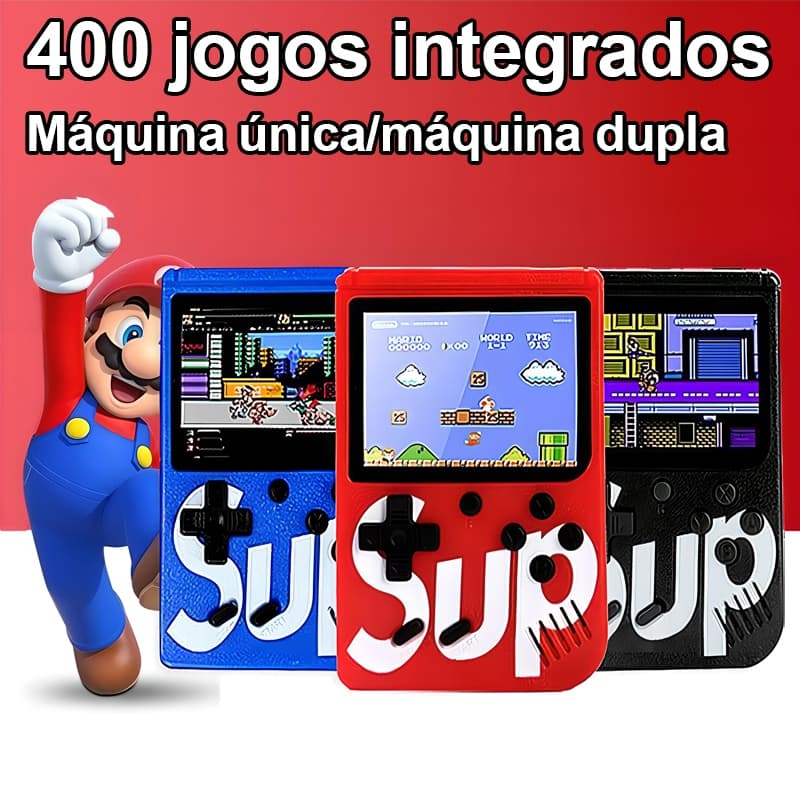 Mini Vídeo Game Clássico 400 Jogos Mini 2 Player Sem/Com Controle para 1/2  pessoas joga