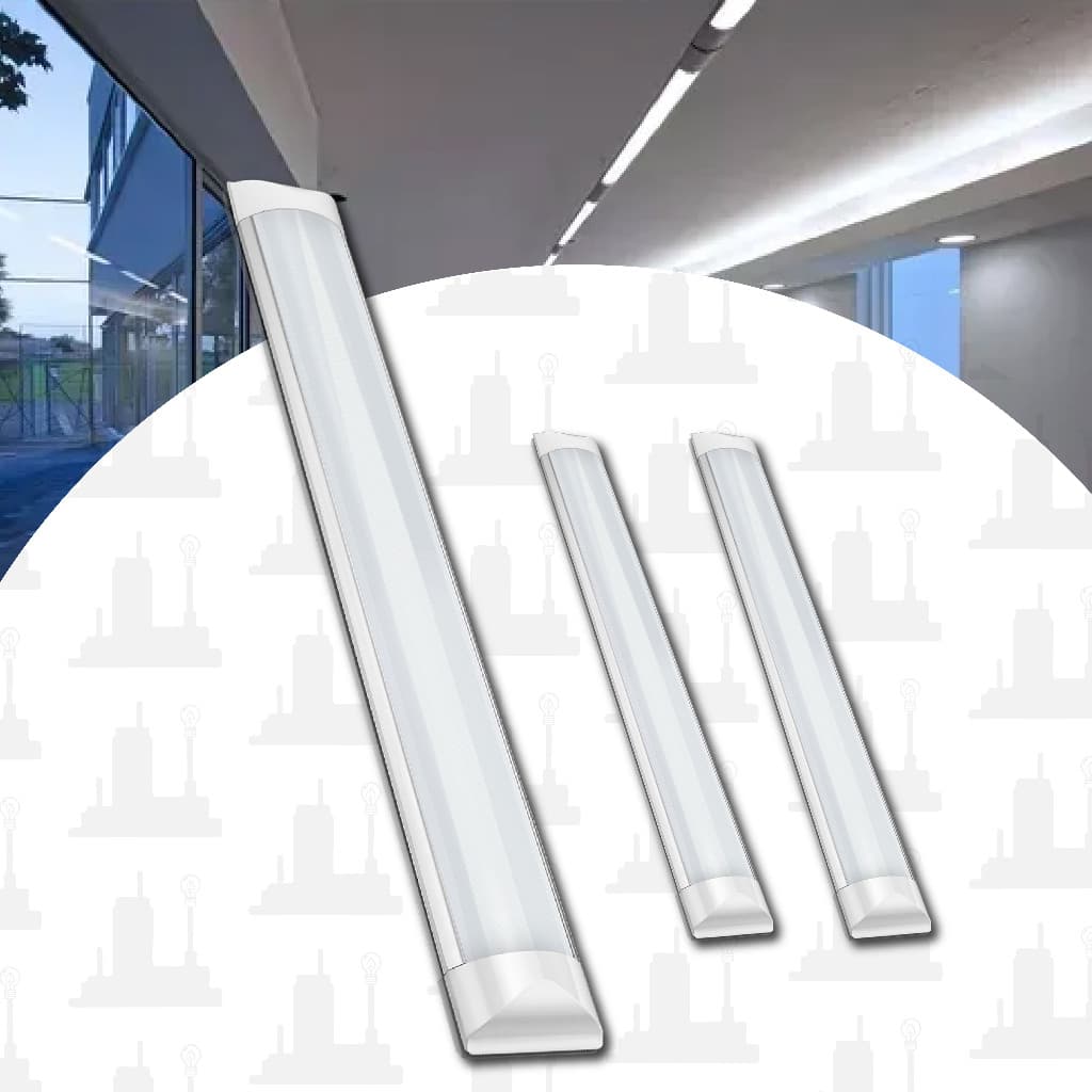 Kit 1, 2 ou 3 Luminária Linear Led 18w 60cm Branco/ Amarelo/ Neutro Slim Sobrepor LED FACTORY