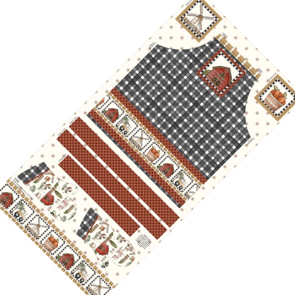 Tecido Patchwork Digital Vida No Campo Avental FAZ010