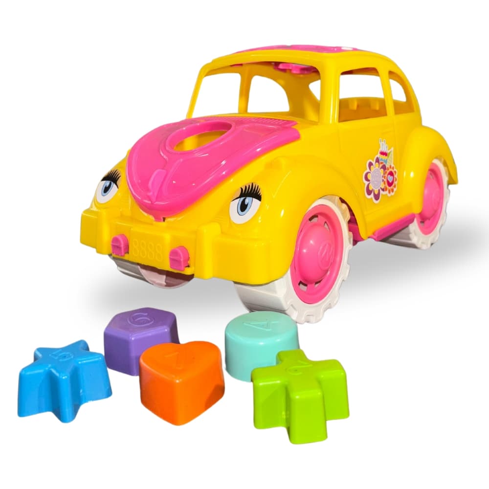 Fusca Educativo Pedagógico Brinquedo Menina Várias Cores Sortidas Com Peças de Encaixar - QUEEN SHOP
