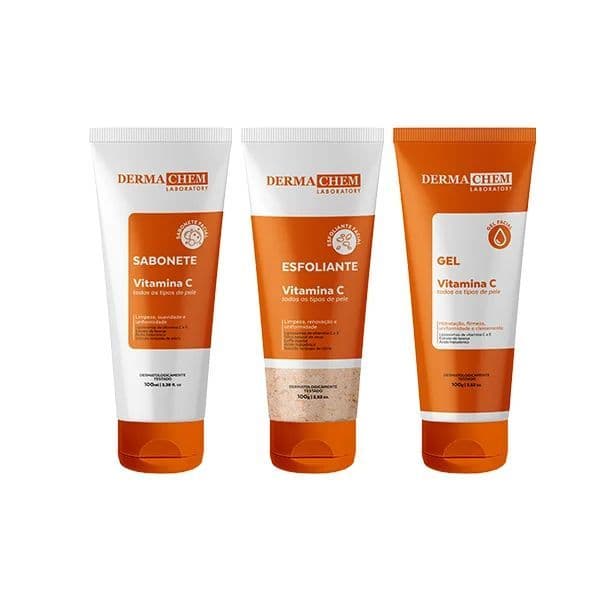 Kit Clareador Facial Anti Idade Vitamina C Skincare Dermachem