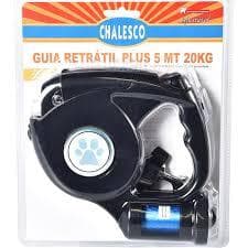 Guia Retrátil Pet Cães Passeio 5Mt 20Kg Cata Caca Lanterna - Chalesco Pet