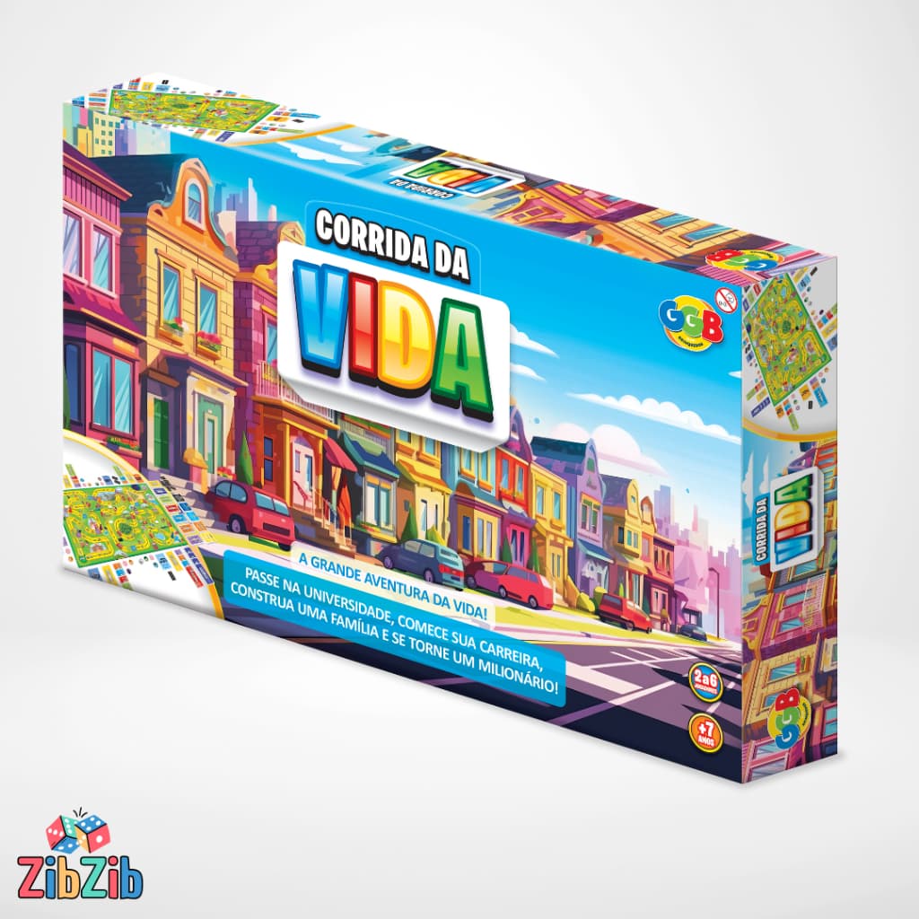 Jogo de Tabuleiro Corrida da Vida +7 anos para Familia e Amigos GGB