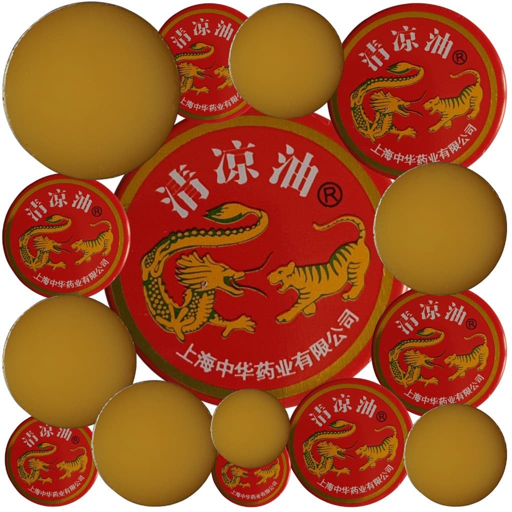 Kit 10 Pomadas Japonesa Pomadinha Chinesa Oriental Tiger Dragão Balm ação Rápida e Eficaz Esquenta Esfria Hotflowers