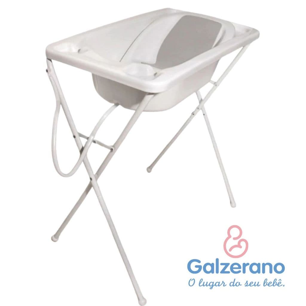Banheira Galzerano Acqua Trio com Suporte Dobrável e Redutor – Até 20kg | Prática e Segura