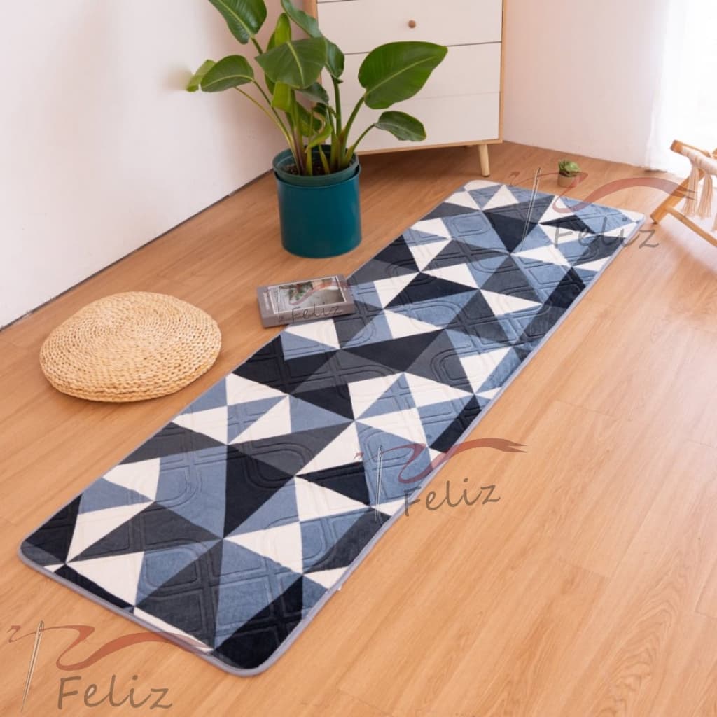 Tapete Sala Quarto Passadeira Floral 60x200cm Mt Antiderrapante Ins Flannel Grande Estampado