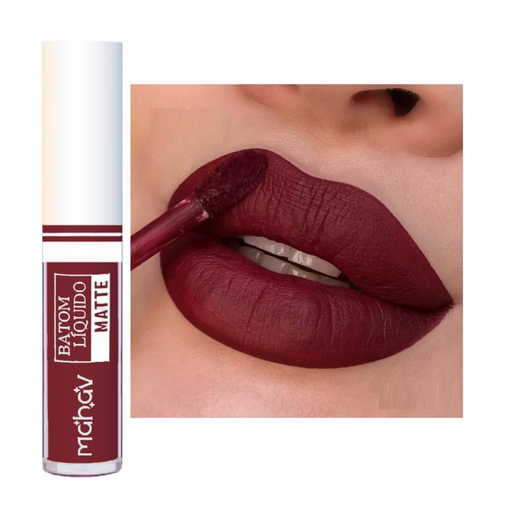 Batom Liquido Matte Carmim - Mahav