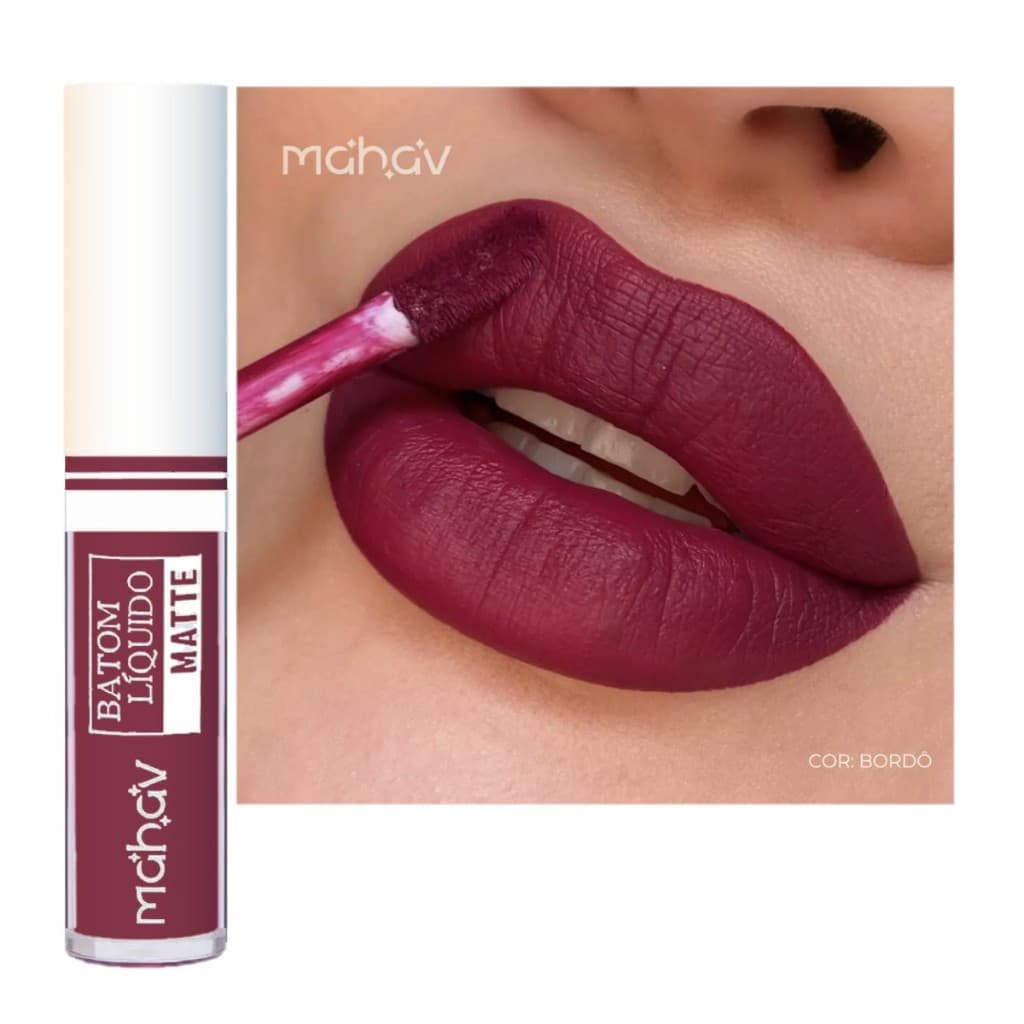 Batom Liquido Matte Bordo - Mahav