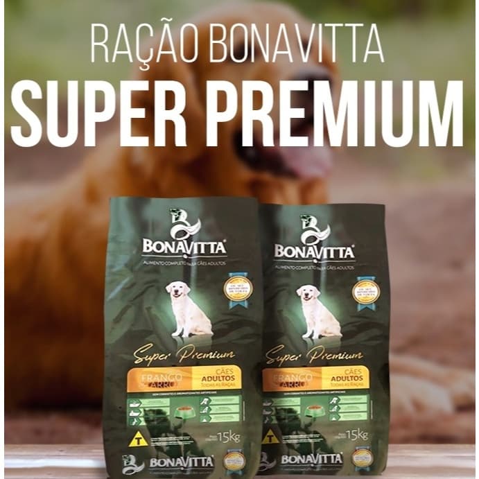 RAÇÃO PARA CACHORRO SUPER PREMIUM 26 % PROTEINAS  BONAVITTA15 KG