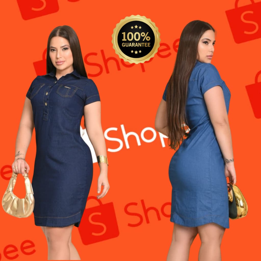 vestido feminino soltinho casual, vestido de botões social, vestido feminino em jeans