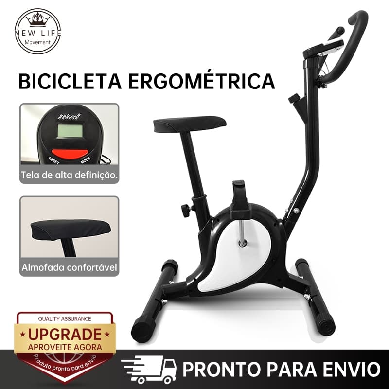 Bicicleta Ergométrica Fitness Residencial 21 velocidades Compacta Preto Ajuste de sete níveis