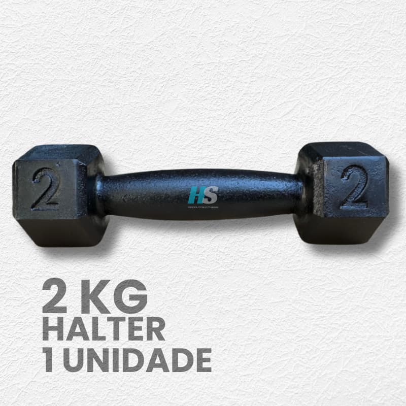 Halter sextavado pintado 2kg a 8kg (1 unidade) Peso de academia